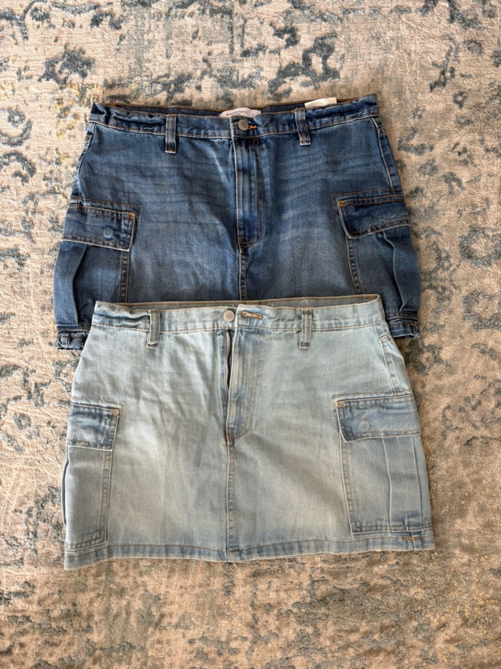 Bluenotes Denim Cargo Skirt Duo - Dark Wash & Light Wash